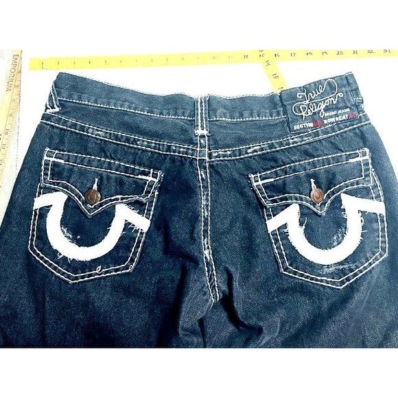 True Religion Billy Super T Straight Jeans Sz 40 Fits 38x31.5 Black Button Fly - Picture 1 of 16